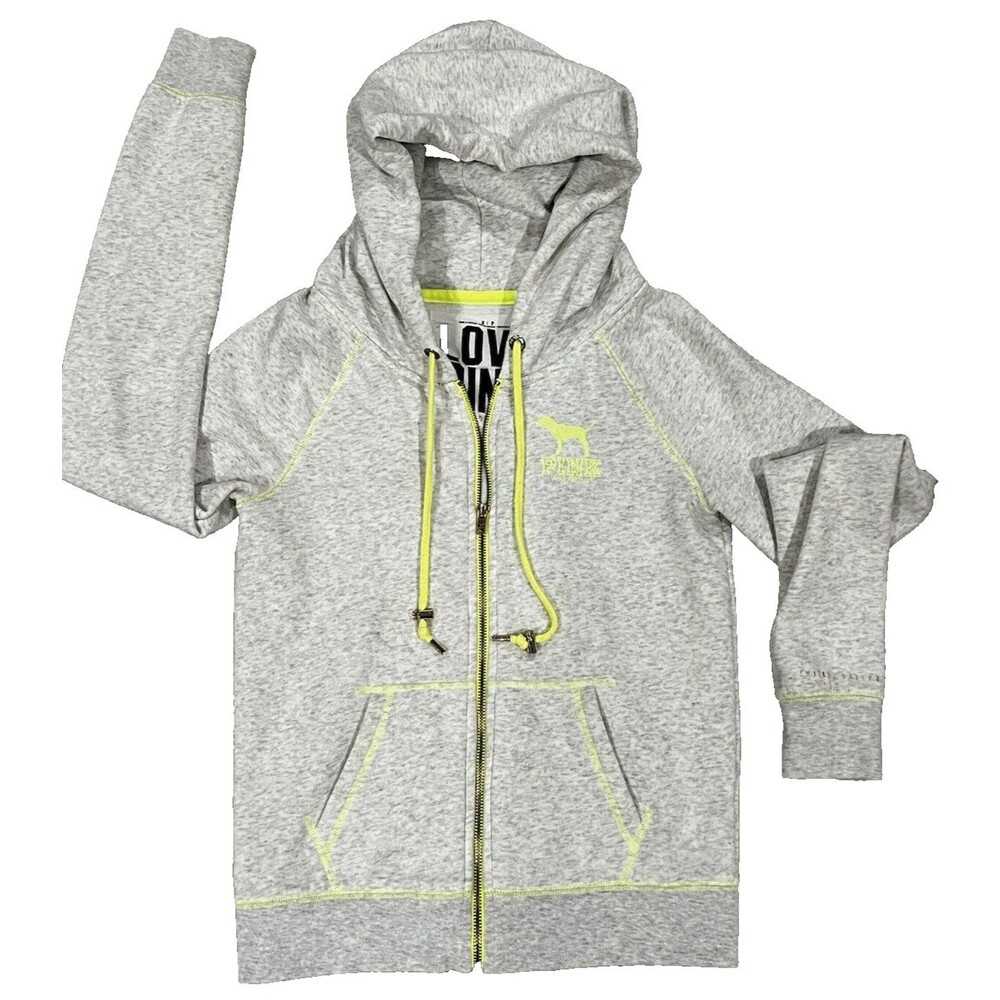 Victoria's Secret Pink Limited Edition Women's Small Gray W  Full Zip Hoodie